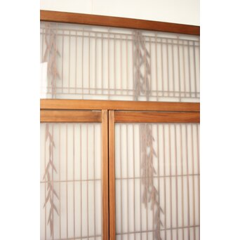 小野道風 柳と蛙 3枚1組 書院欄間　R0573 