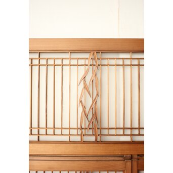 小野道風 柳と蛙 3枚1組 書院欄間　R0573 