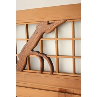 小野道風 柳と蛙 3枚1組 書院欄間　R0574 