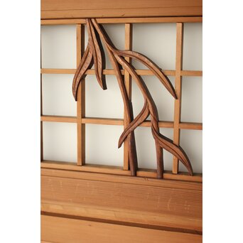 小野道風 柳と蛙 3枚1組 書院欄間　R0574 