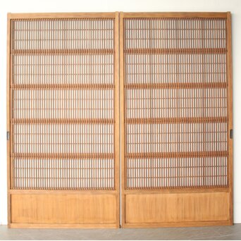 障子枠付 格子戸 2枚1組　L1231