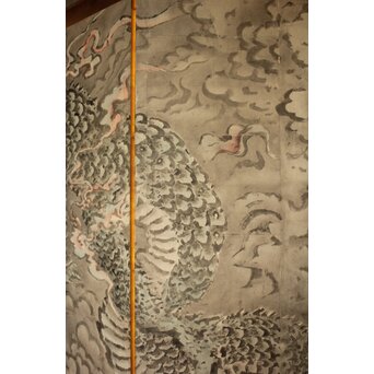 岸駒 雲竜図屏風　Z1018 