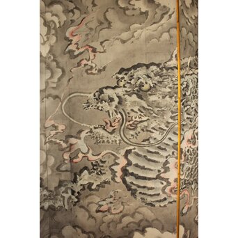 岸駒 雲竜図屏風　Z1018 