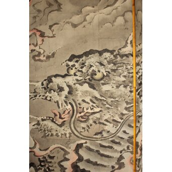 岸駒 雲竜図屏風　Z1018 