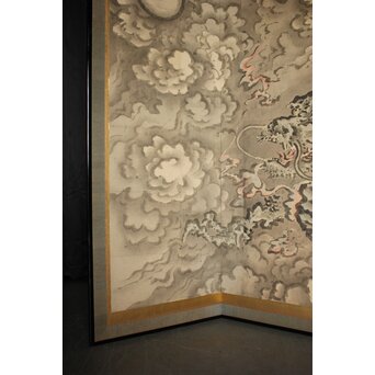 岸駒 雲竜図屏風　Z1018 