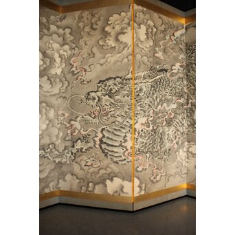 岸駒 雲竜図屏風　Z1018 