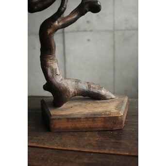 自然木燭台と猫足台　X655 