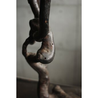 自然木燭台と猫足台　X655 