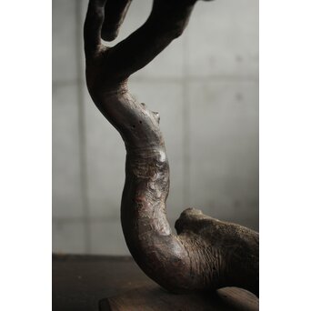 自然木燭台と猫足台　X655 