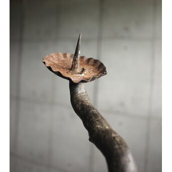 自然木燭台と猫足台　X655 