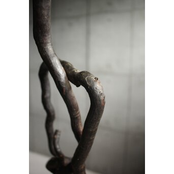 自然木燭台と猫足台　X655 