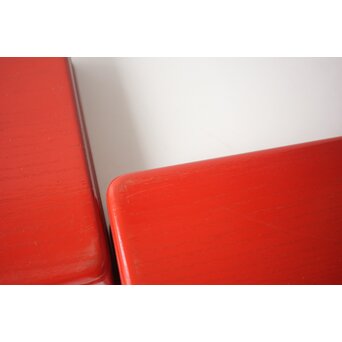 渡辺喜三郎 守屋松亭 合作 木製漆塗 藤蒔絵 御手許筥 3重盆 共箱　Q422 