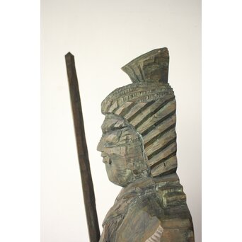 村野實/実 木彫 円空仏 不動明王像　X658 