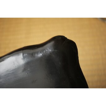 江千里製 青貝布袋図 入隅四方黒漆盆/香盆　Q423 