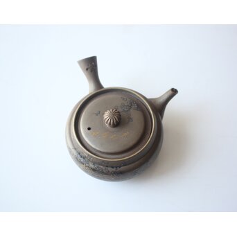 温故焼 河野忠治/大雅作 春穐得意 梅菊文 煎茶セット　P676 