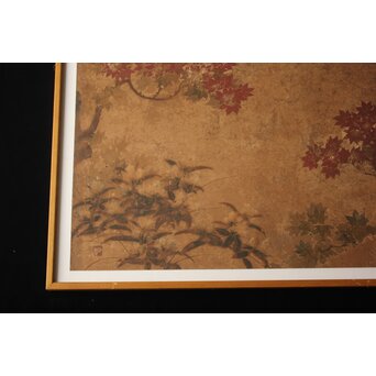 秋草古画 額装　Z1025 