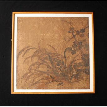 秋草古画 額装　Z1025 