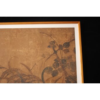 秋草古画 額装　Z1025 