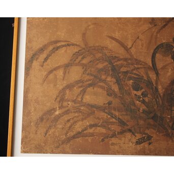 秋草古画 額装　Z1025 
