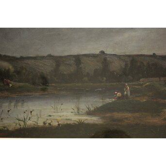 古画 フランス系ヨーロッパ絵画 油彩 額装　Z1032 