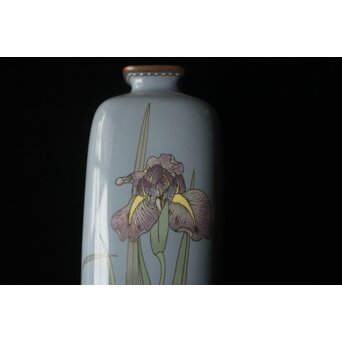 七宝焼 菖蒲文 花瓶　M505 