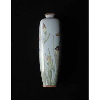 七宝焼 菖蒲文 花瓶　M505 