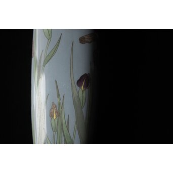 七宝焼 菖蒲文 花瓶　M505 