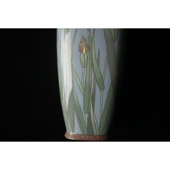 七宝焼 菖蒲文 花瓶　M505 