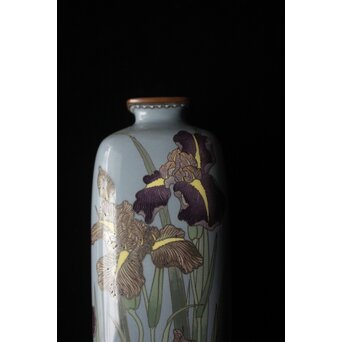 七宝焼 菖蒲文 花瓶　M505 