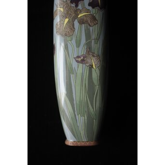 七宝焼 菖蒲文 花瓶　M505 