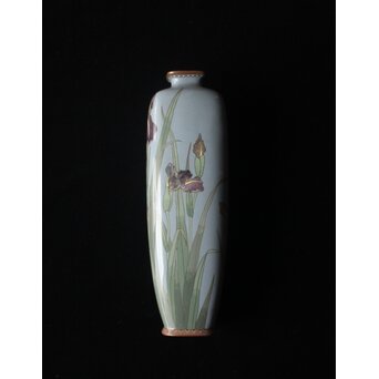 七宝焼 菖蒲文 花瓶　M505 
