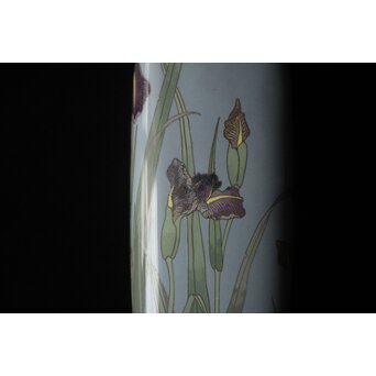 七宝焼 菖蒲文 花瓶　M505 