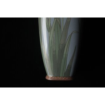 七宝焼 菖蒲文 花瓶　M505 