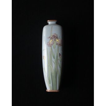 七宝焼 菖蒲文 花瓶　M505 
