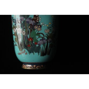 七宝焼 花尽文 小花瓶　M506 