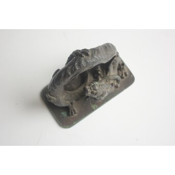 初代 宮田藍堂 鑑定箱 龍置物　M509 
