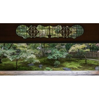 黒枠 障子戸付 宝珠透かし欄間　R0582