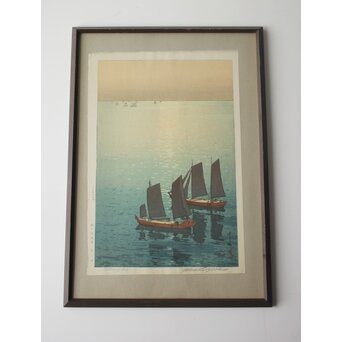 吉田博 木版画 光る海「瀬戸内海集」より　Z1046 