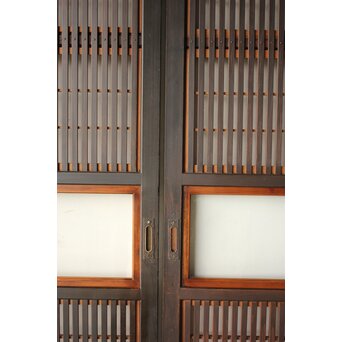 障子枠付 クリアガラス格子戸 2枚1組　L1240 