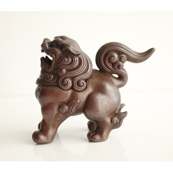 西村春湖 獅子 備前 香炉　P680 