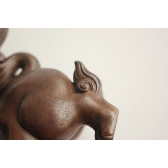 西村春湖 獅子 備前 香炉　P680 