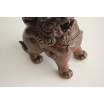 西村春湖 獅子 備前 香炉　P680 
