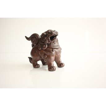 西村春湖 獅子 備前 香炉　P680 