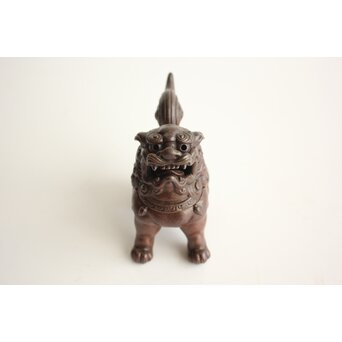 西村春湖 獅子 備前 香炉　P680 