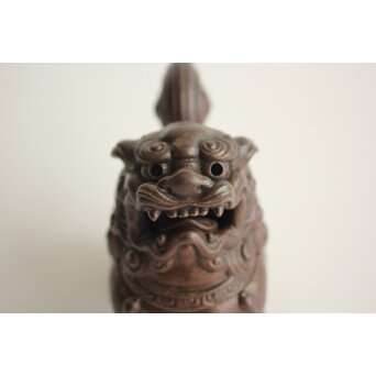 西村春湖 獅子 備前 香炉　P680 