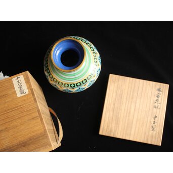 中国漆作家 沈福文 より松田権六への寄贈品 唐物七宝花瓶　Y077 