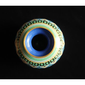 中国漆作家 沈福文 より松田権六への寄贈品 唐物七宝花瓶　Y077 