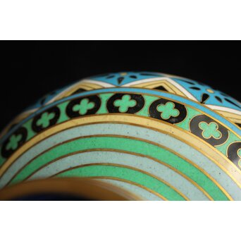中国漆作家 沈福文 より松田権六への寄贈品 唐物七宝花瓶　Y077 