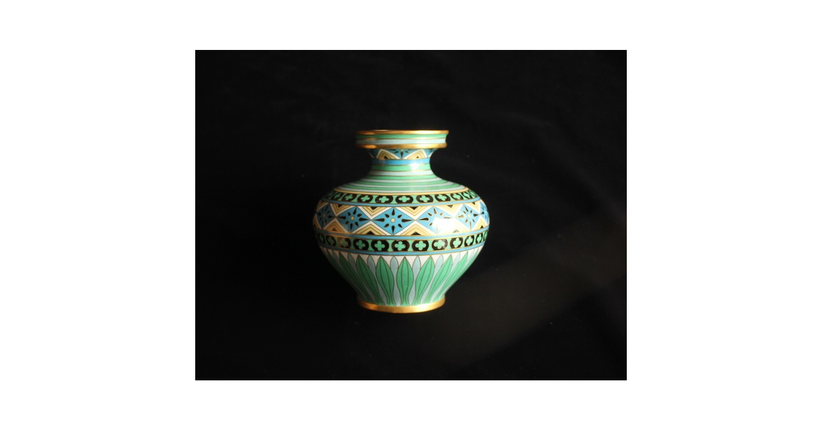 中国漆作家 沈福文 より松田権六への寄贈品 唐物七宝花瓶 Y077｜骨董店