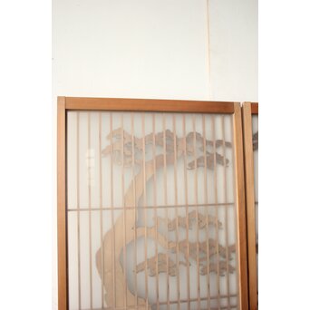 小型 鶴亀松 小窓 書院 2枚1組　R0595 
